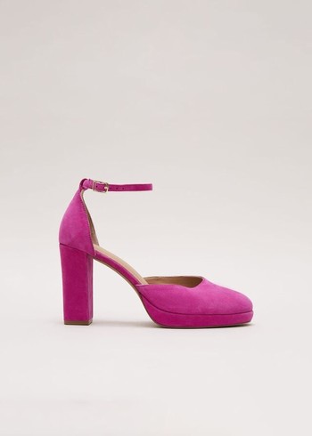 Phase Eight Suede Platforms Heels Pink USA | 4539687-NA